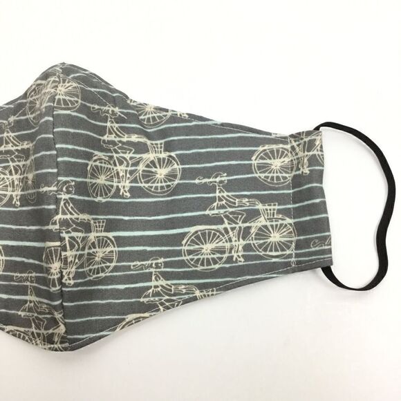 2/$15 - Bicycle Mask, Bikes & Stripes Face Mask with Filti Filter - Picture 6 of 13